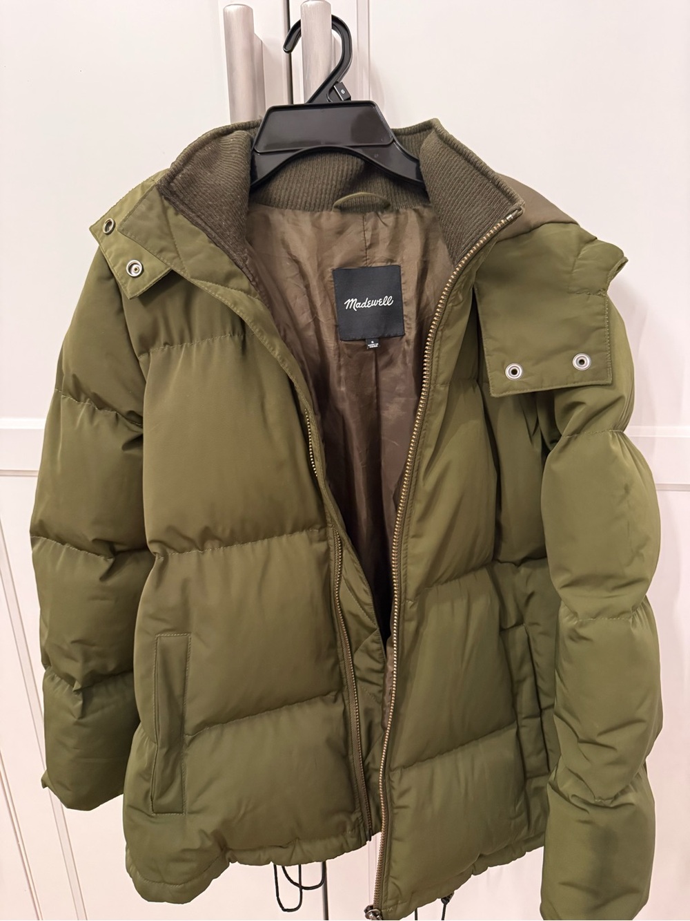 Madewell Olive Green Quilted Puffer Coat